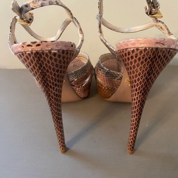 Prada Snake Print Open Toe Heels size 7 - Picture 6 of 7